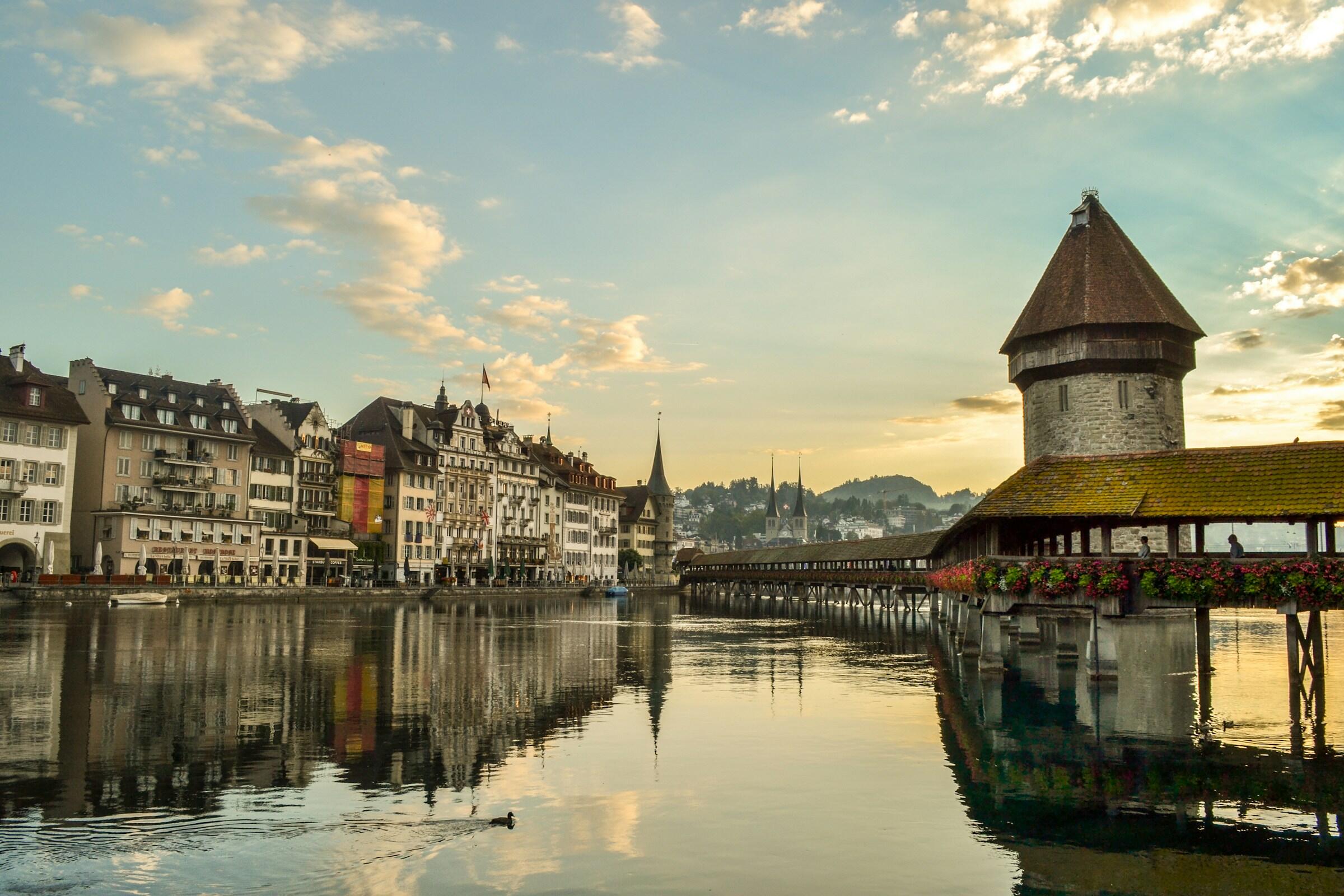 Ein Panoramabild der Stadt Luzern.