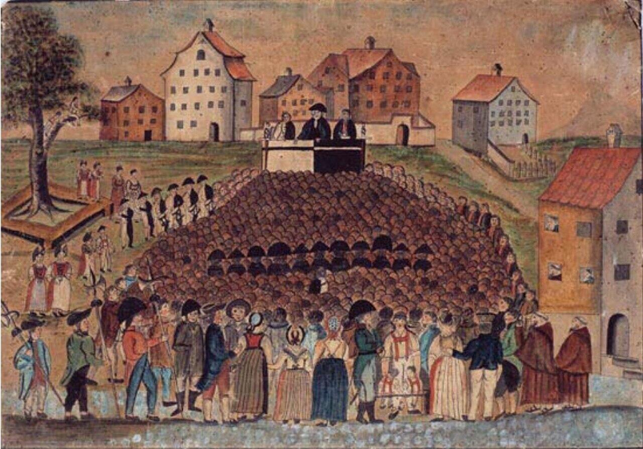 Ein Ölbild der Innerrhoder Landsgemeinde