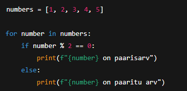 lühike väljavõte Python programmeerimiskeelest