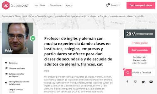 Pablo ha sido profesor de alemán y de inglés en institutos.