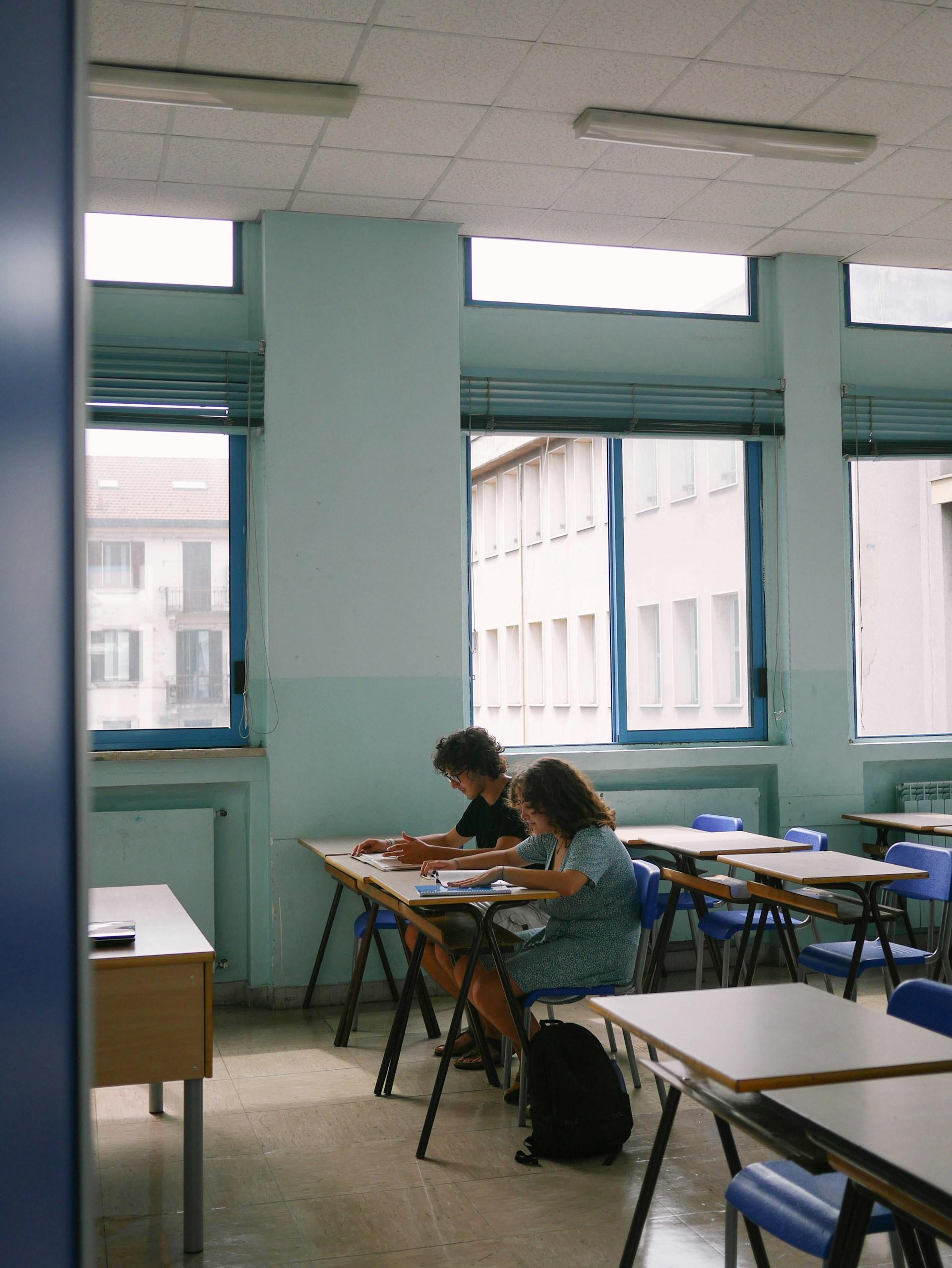 Niños en clase de alemán