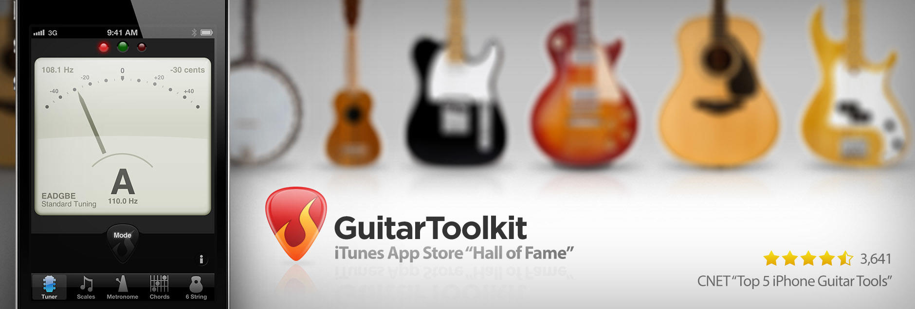 una de las aplicaciones mas completas es guitar tool kit