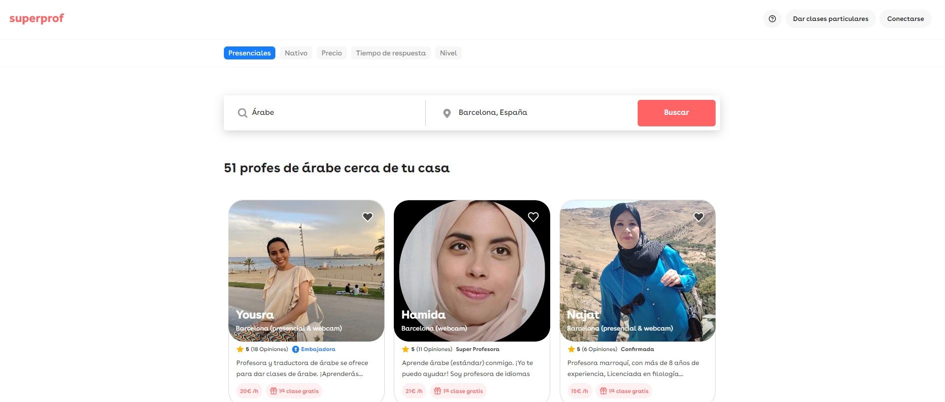 Profesores de clases de árabe en Barcelona.