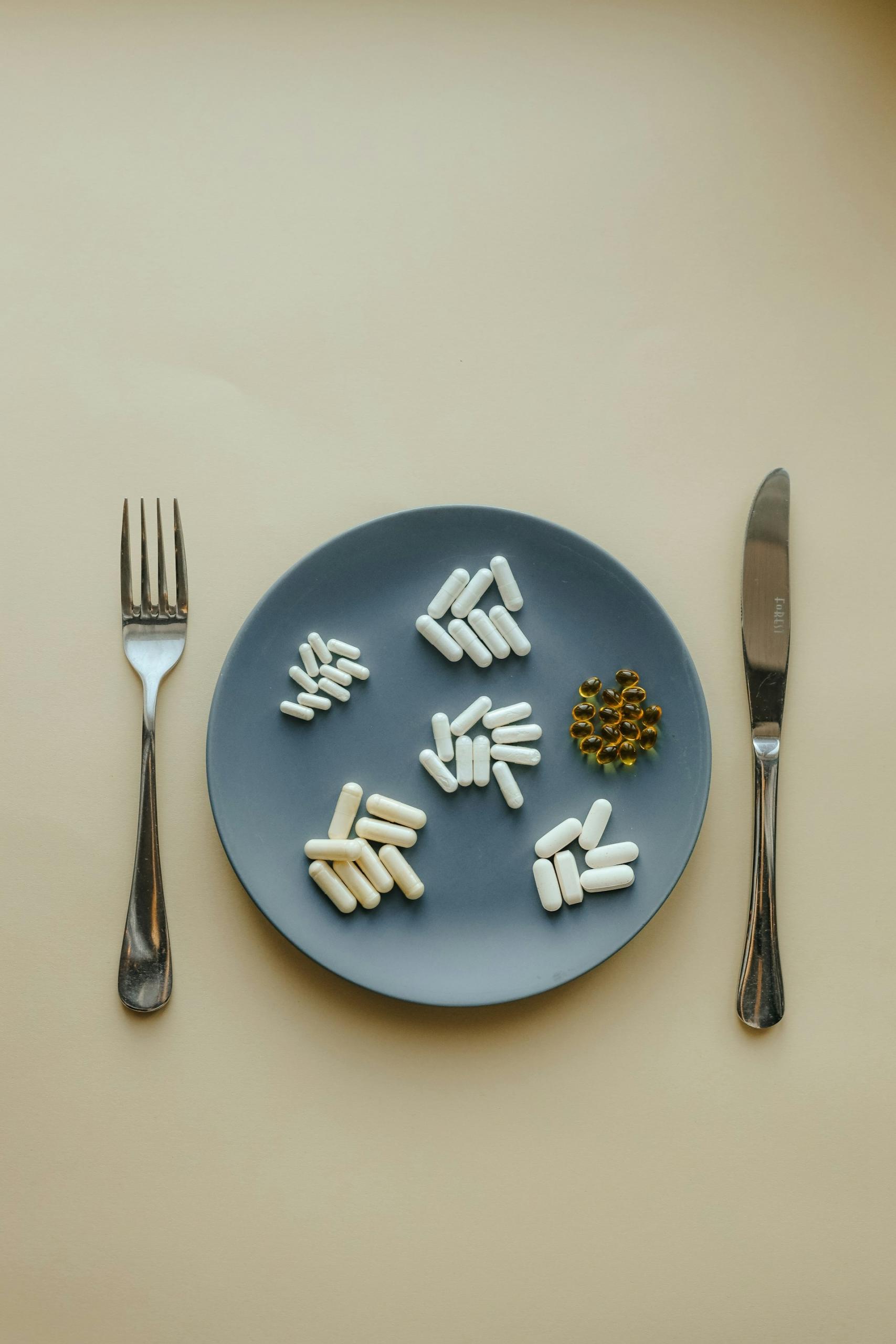 Plato con pastillas