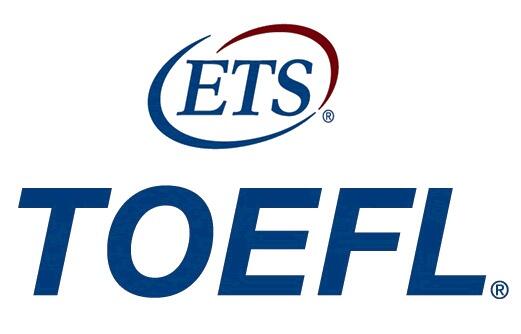 La imagen muestra el logotipo de ETS sobre la palabra «TOEFL», escrita en letras azules y en negrita. Transmite un tono educativo y profesional relacionado con las pruebas de dominio del inglés.
