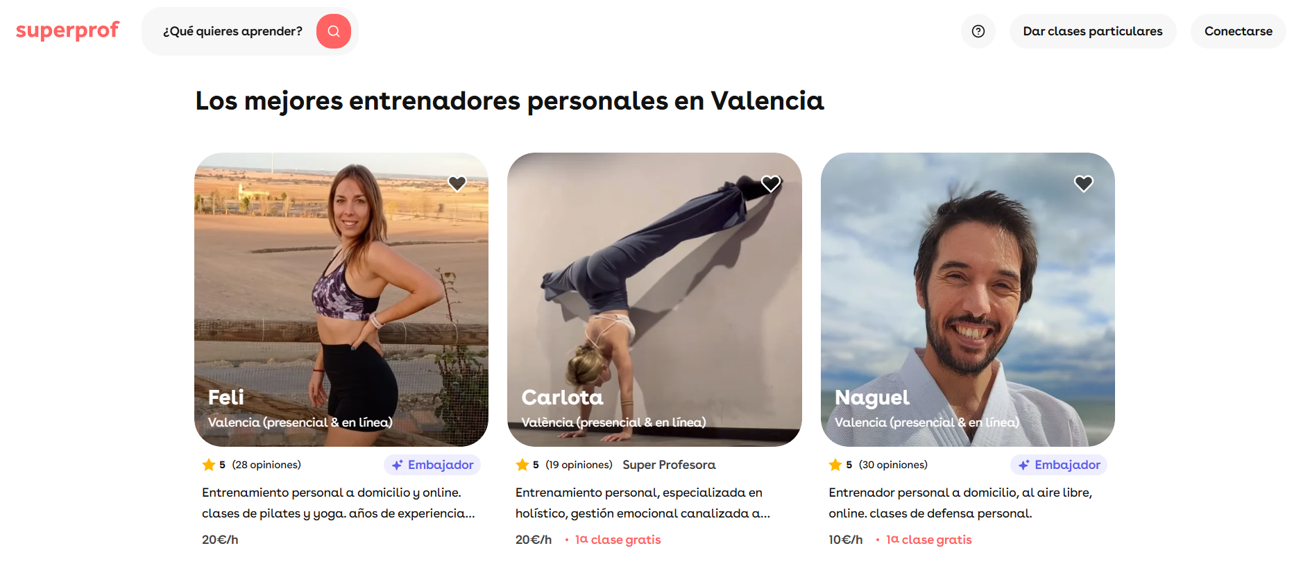 Página web de Superprof