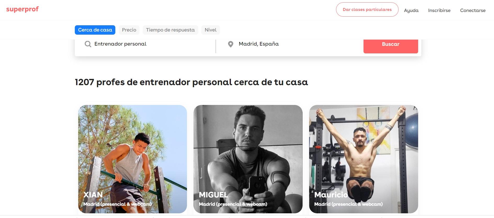 Web de Superprof.