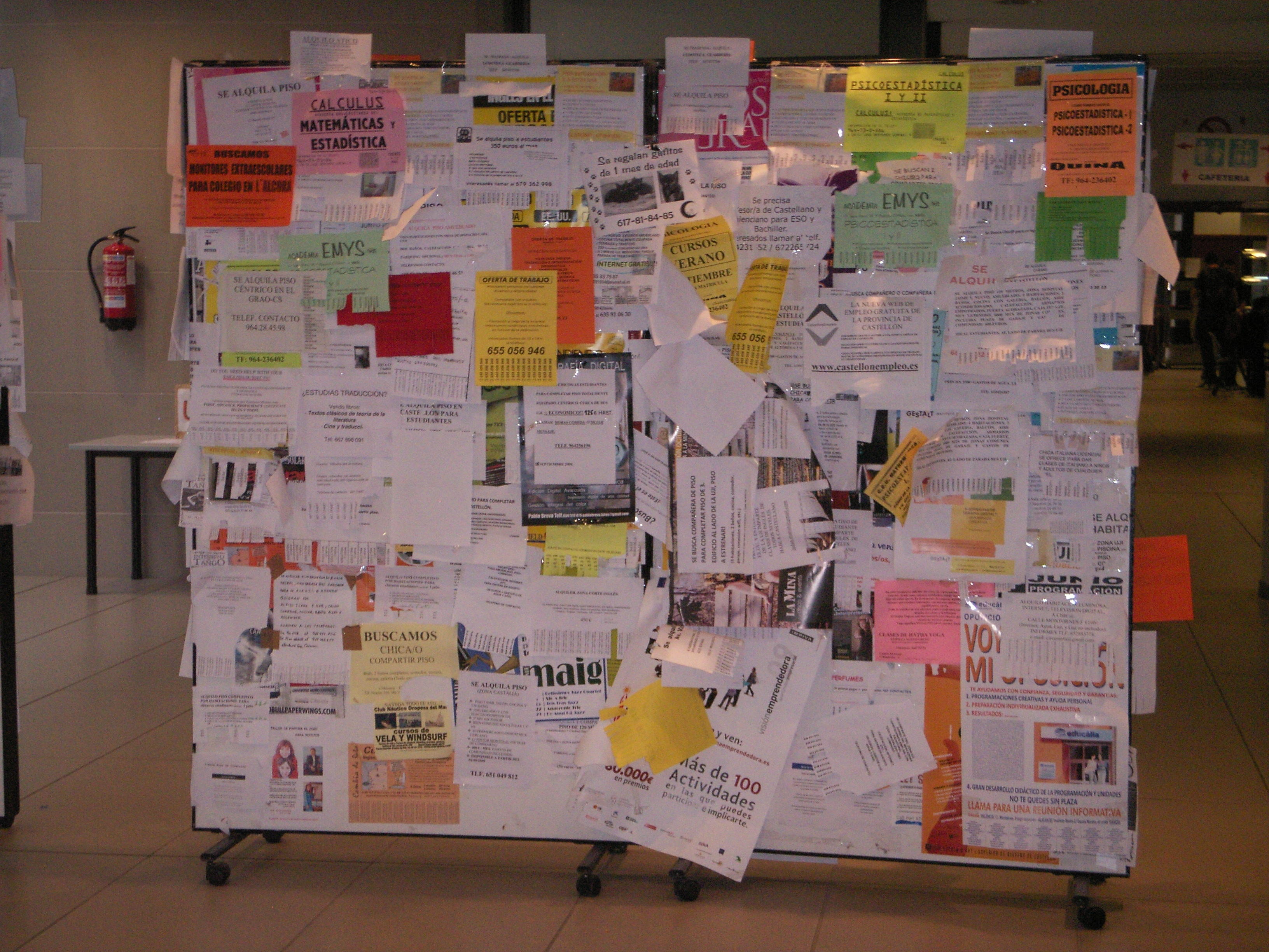 date a conocer a traves de los tablones de anuncios