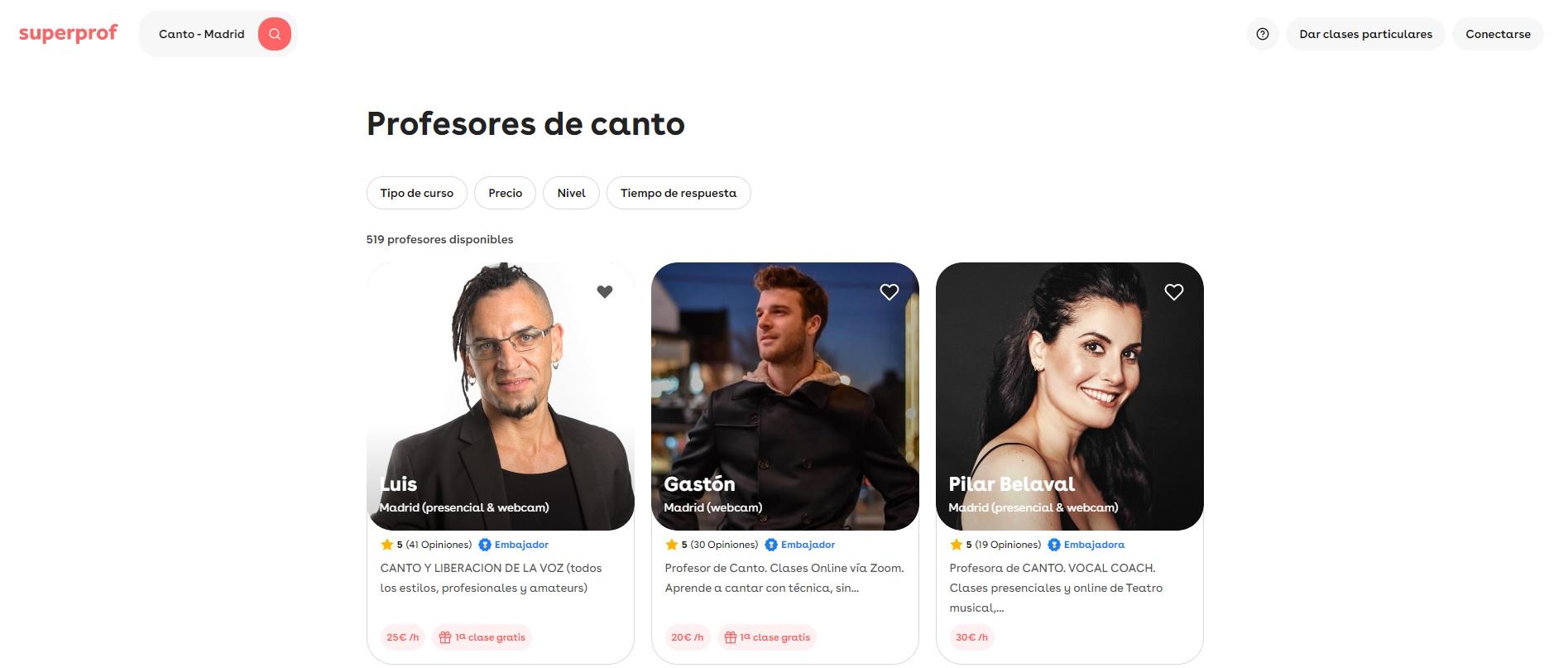 Web de Superprof España.