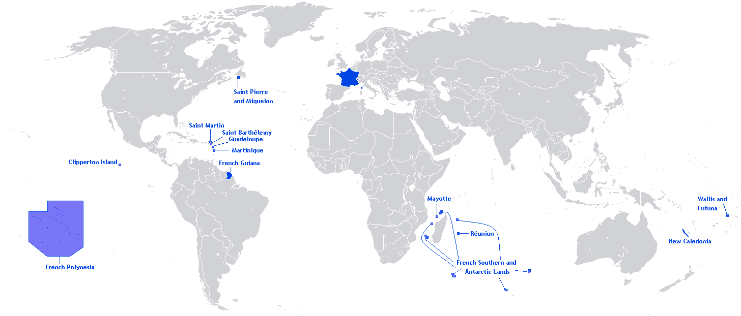 Los territorios franceses son los más repartidos del planeta.