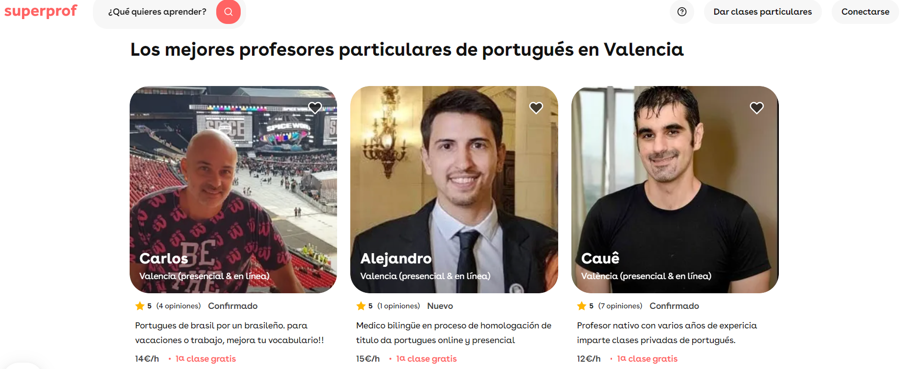 Clases de portugués en Superprof.