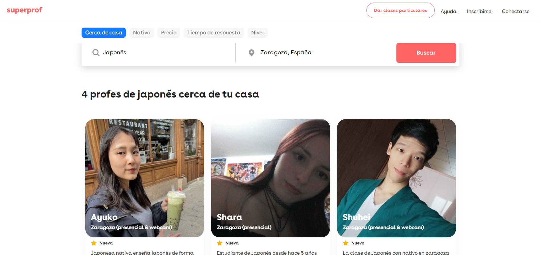 Web de Superprof.es