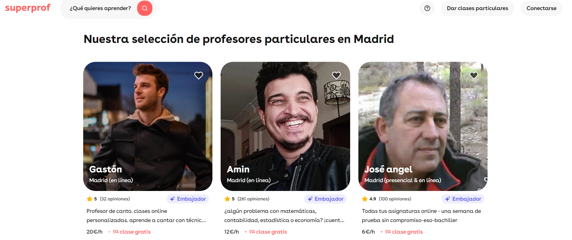 Página de Superprof.es