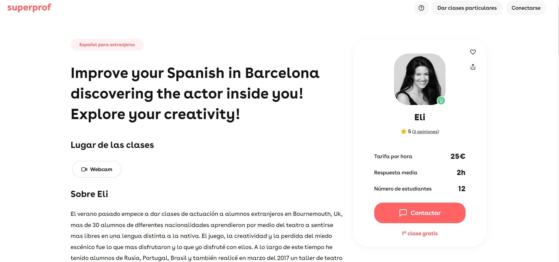 Página web de Superprof.