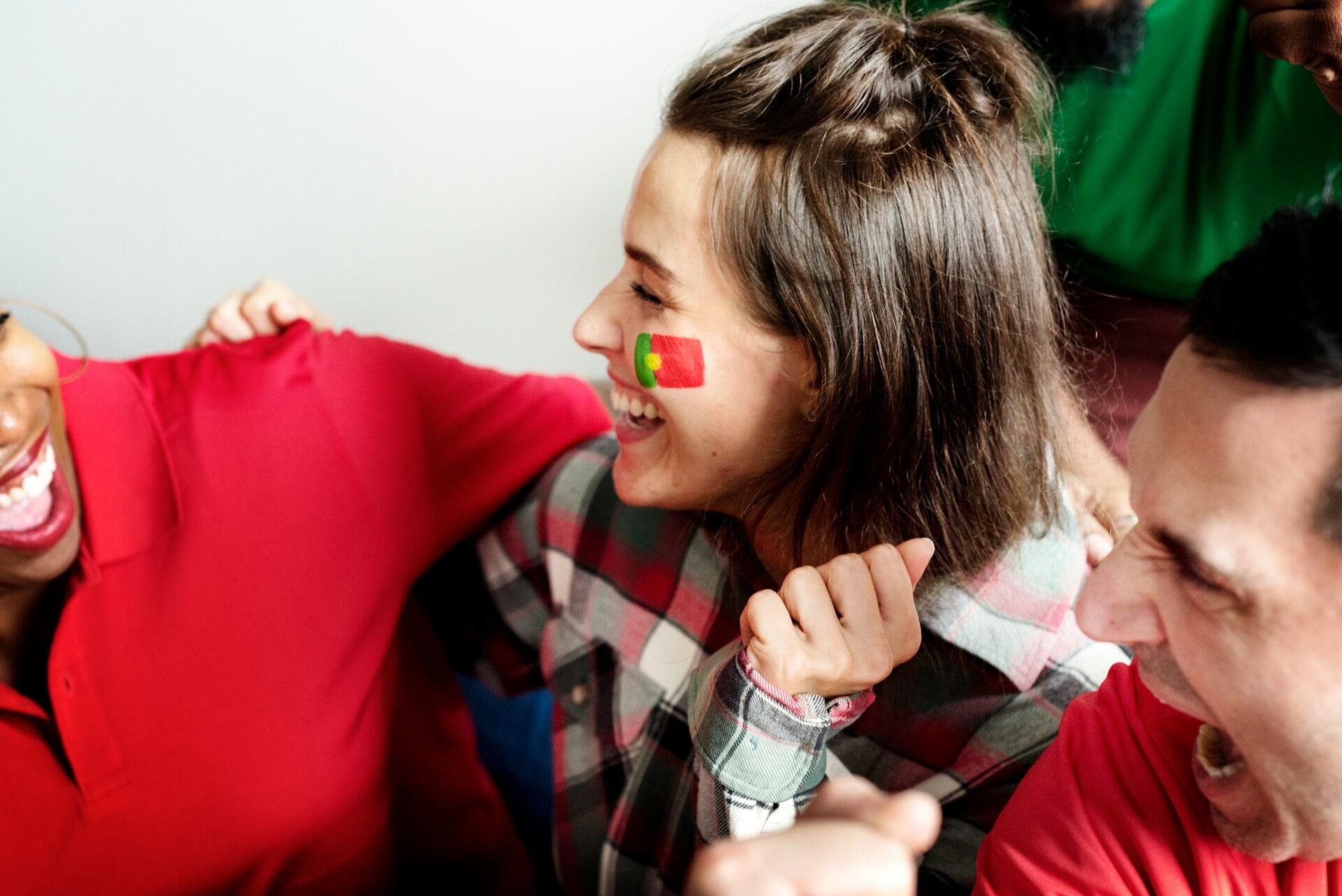 Portugueses celebrando