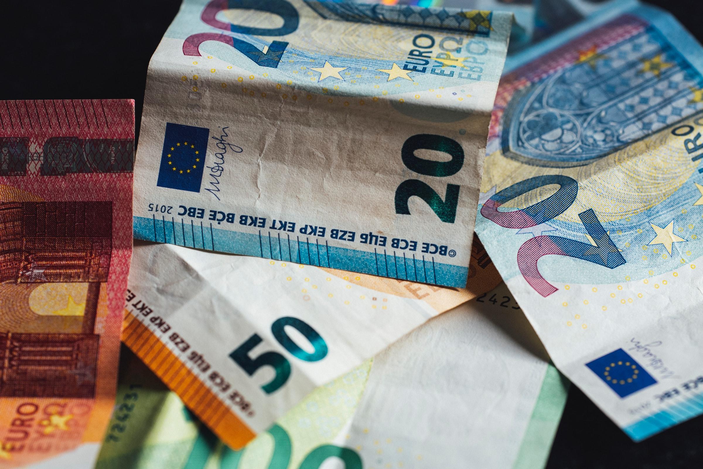 Billetes de euro.