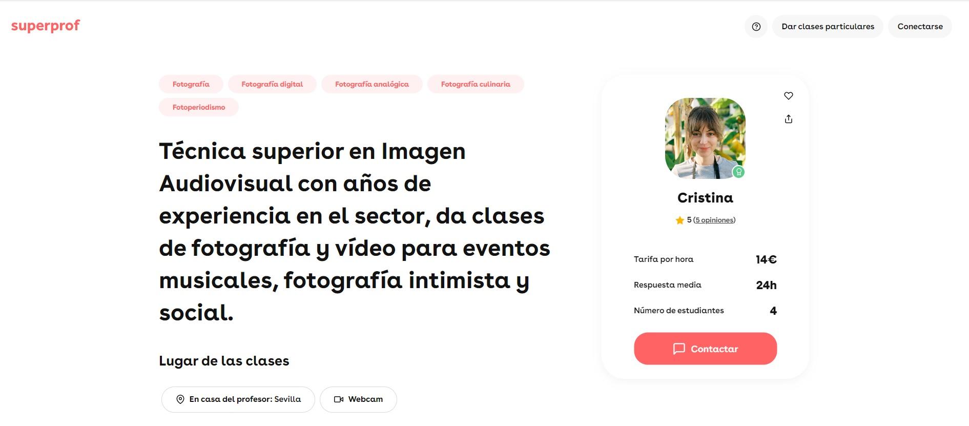 Profesores de fotografía en Superprof.