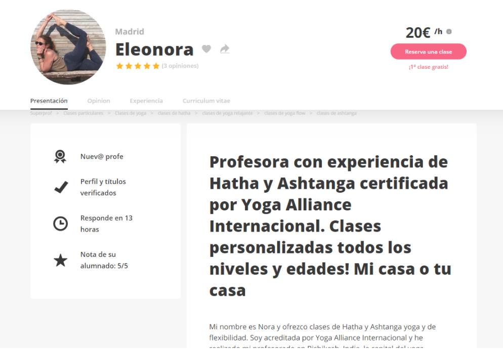 Superprofes de yoga.