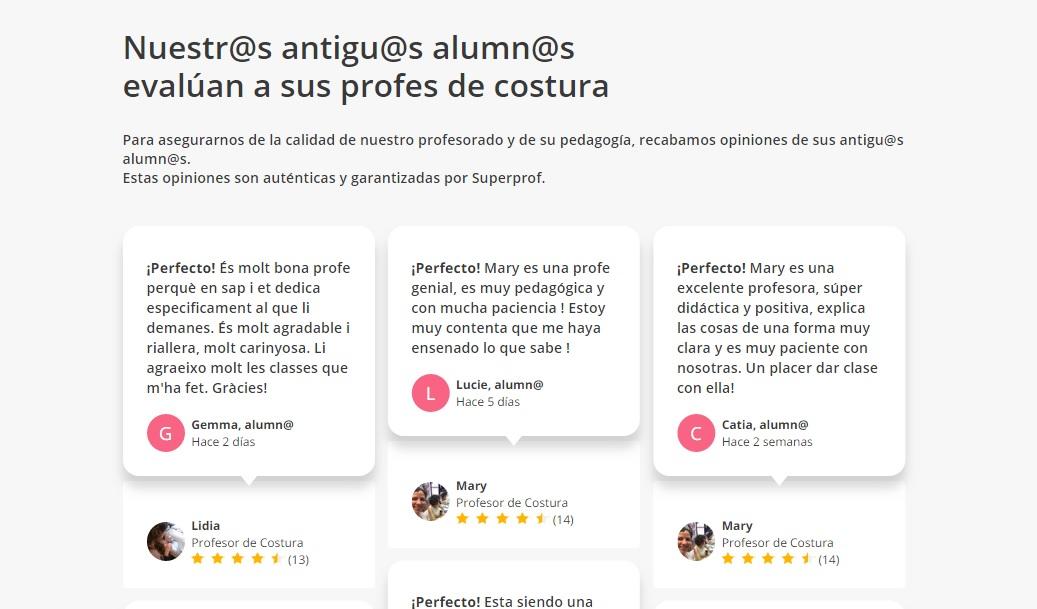 Superprof y la costura.