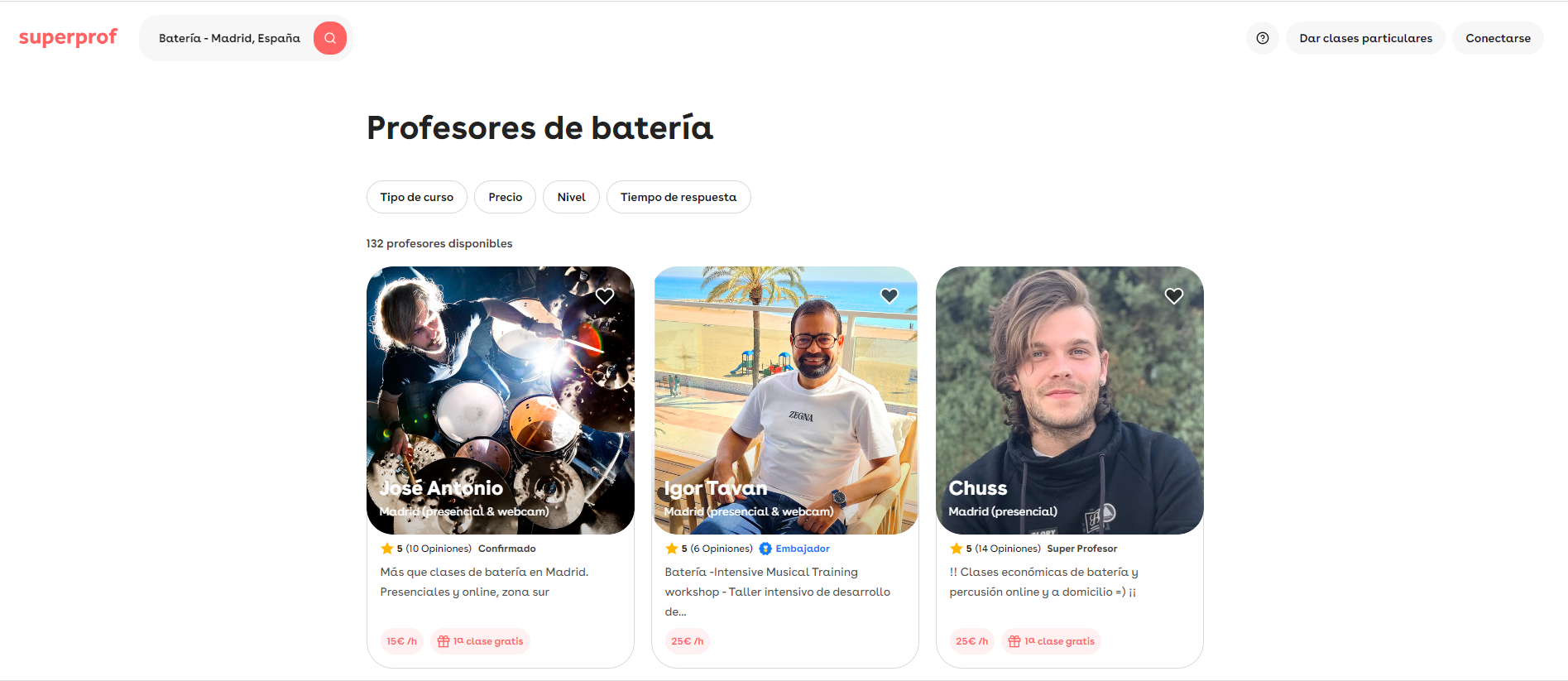 Página de Superprof España.