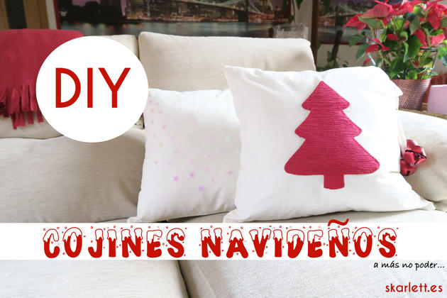 Cojines navideños hechos a mano.