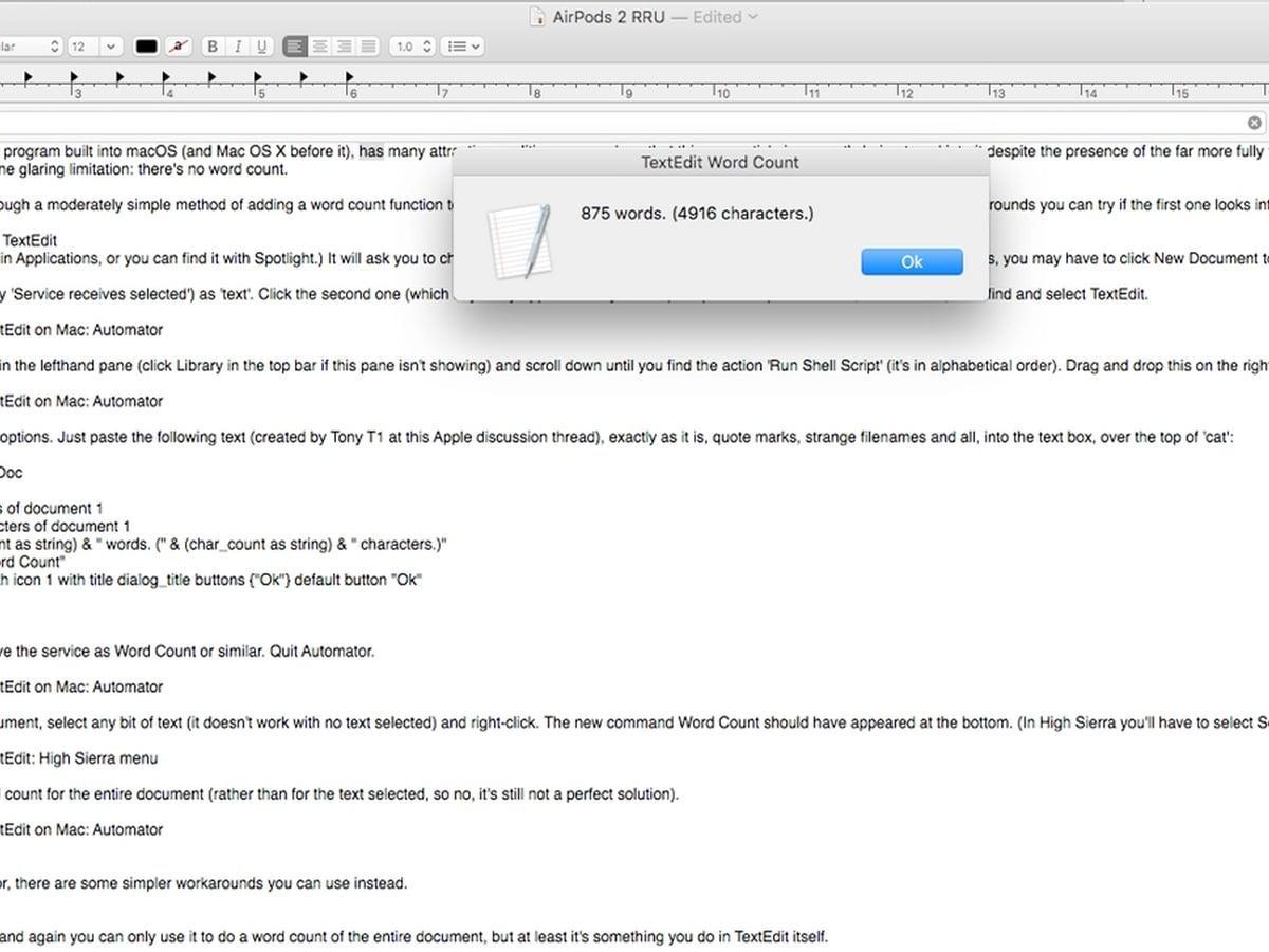 Procesador de textos para Macbook, Textedit