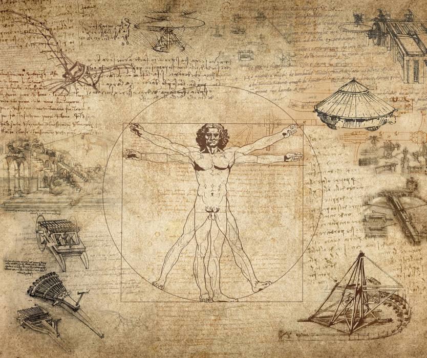 Hombre de Vitruvio de Leonardo da Vinci.