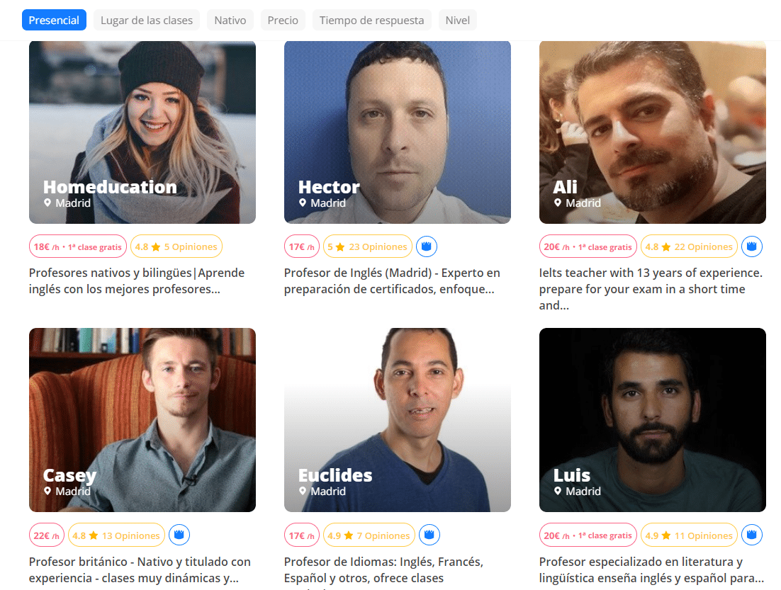 Plataformas de clases particulares