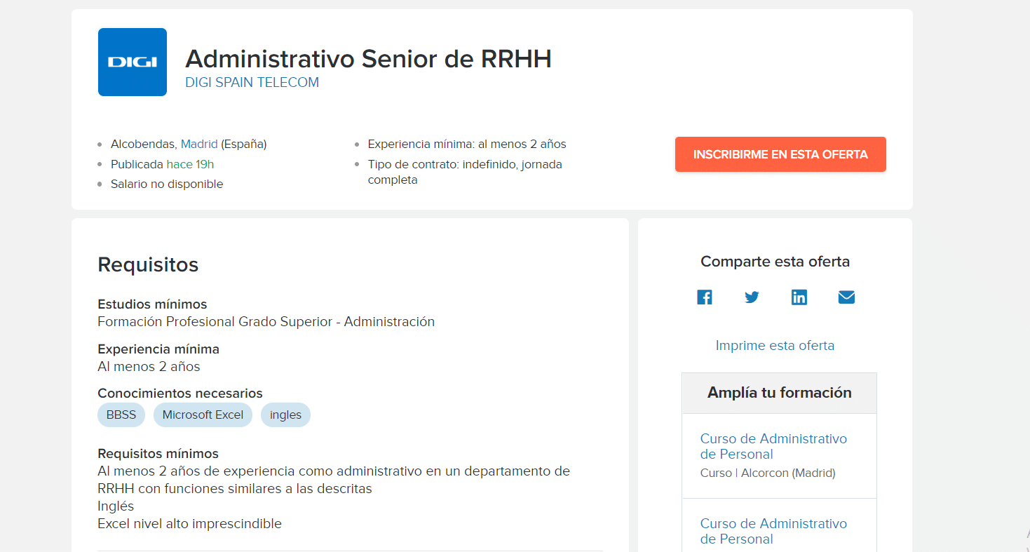 Analizar la oferta de trabajo para pasar la entrevista