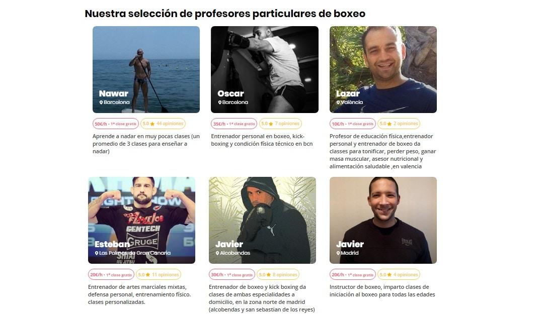 Clases particulares de boxeo