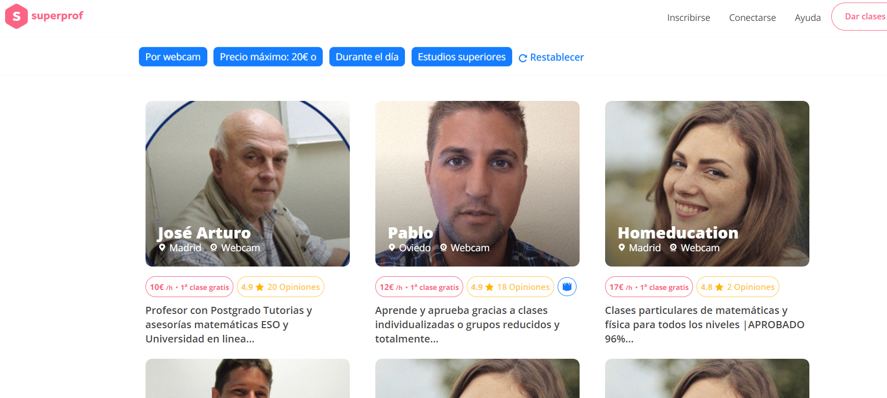 Encontrar clases online en plataformas