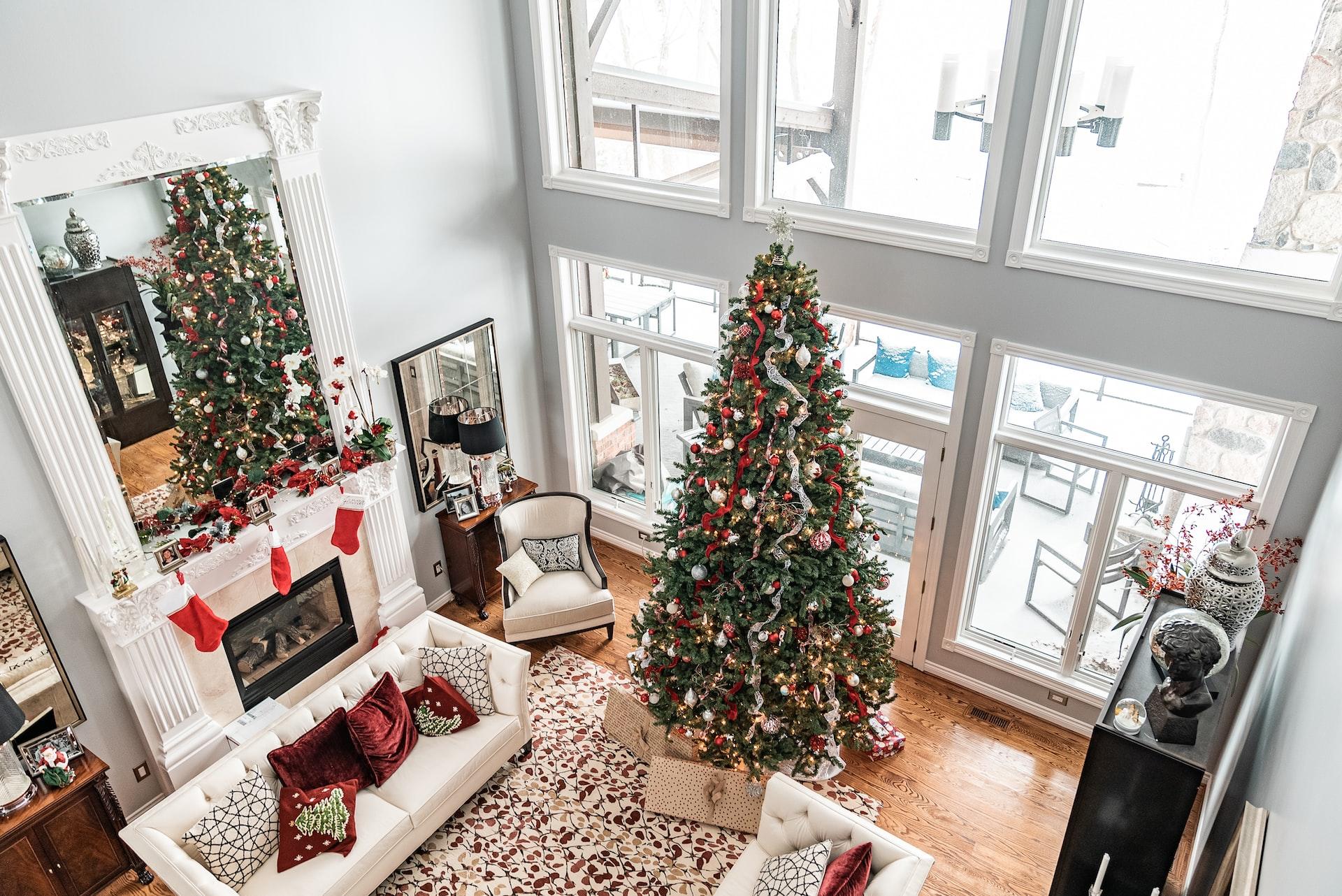 Casa decorada por Navidad.