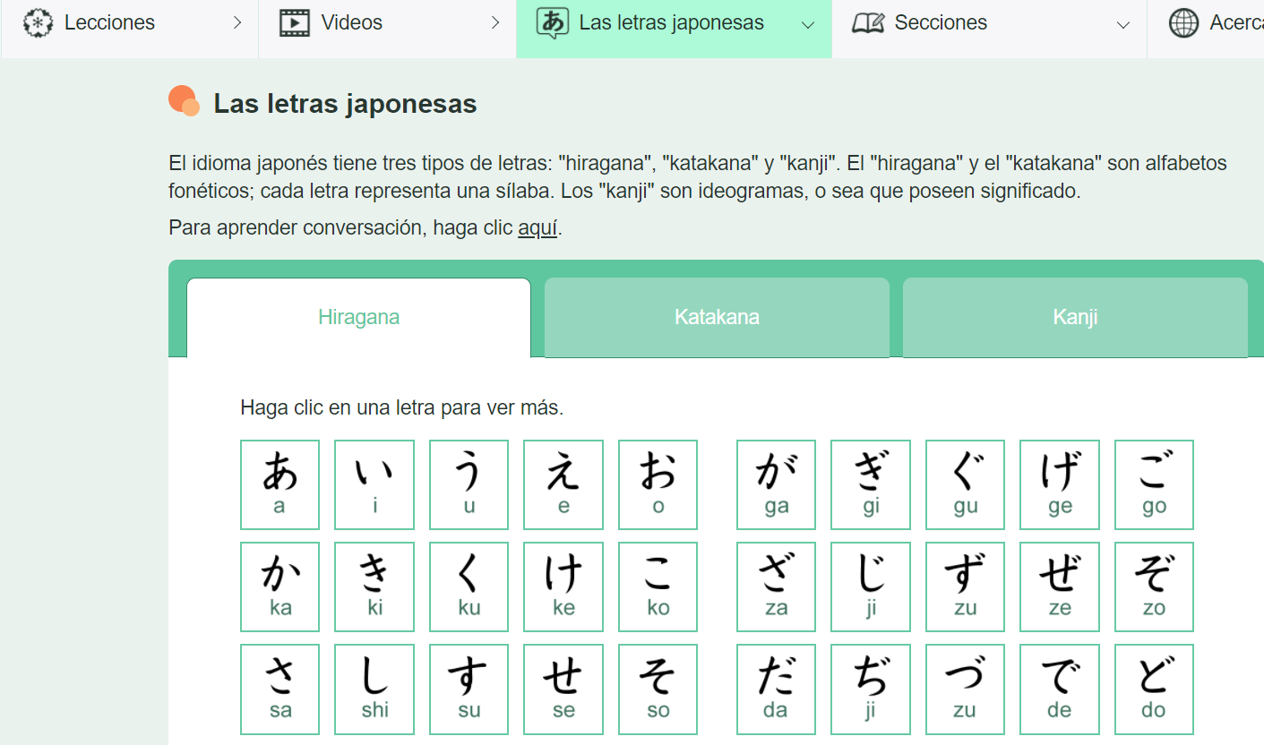 aprender letras japonesas