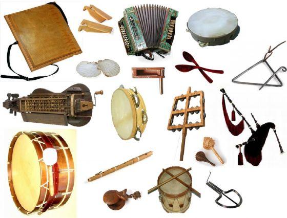 Instrumentos del folclore gallego.
