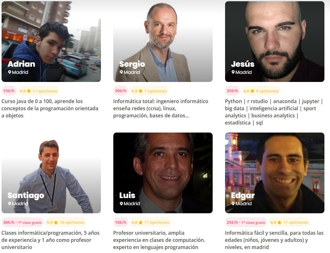 anuncios profesor programacion