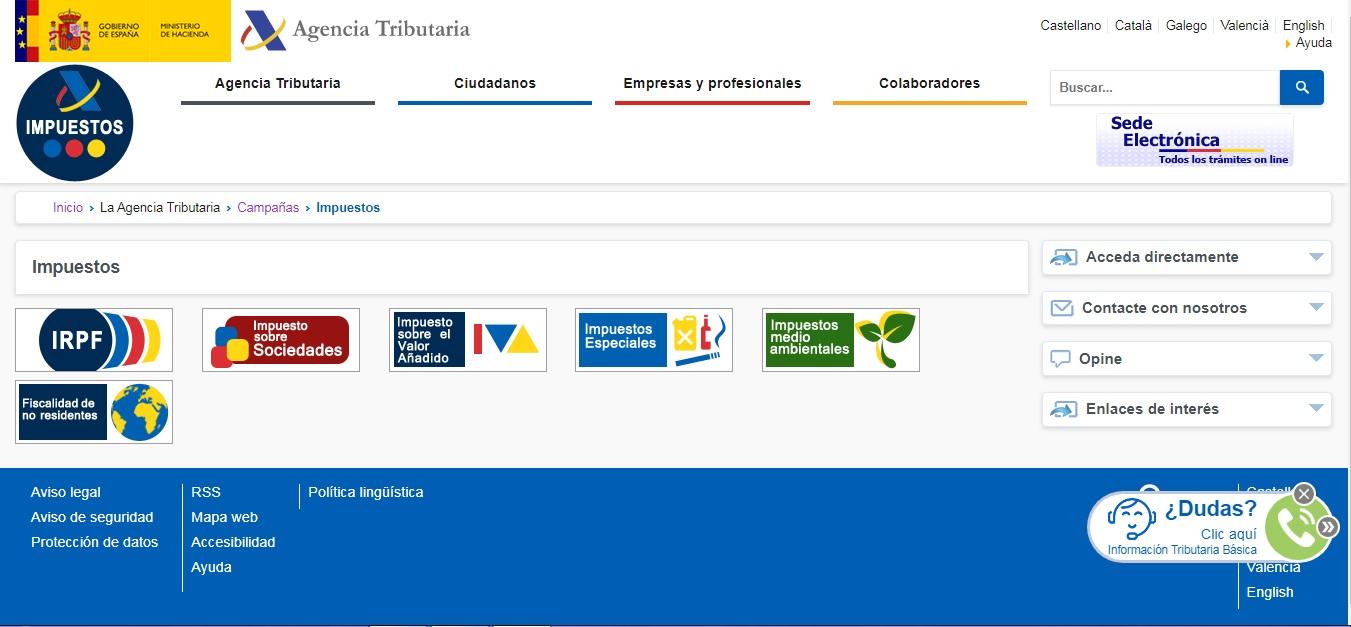 Declaracion de impuestos en España