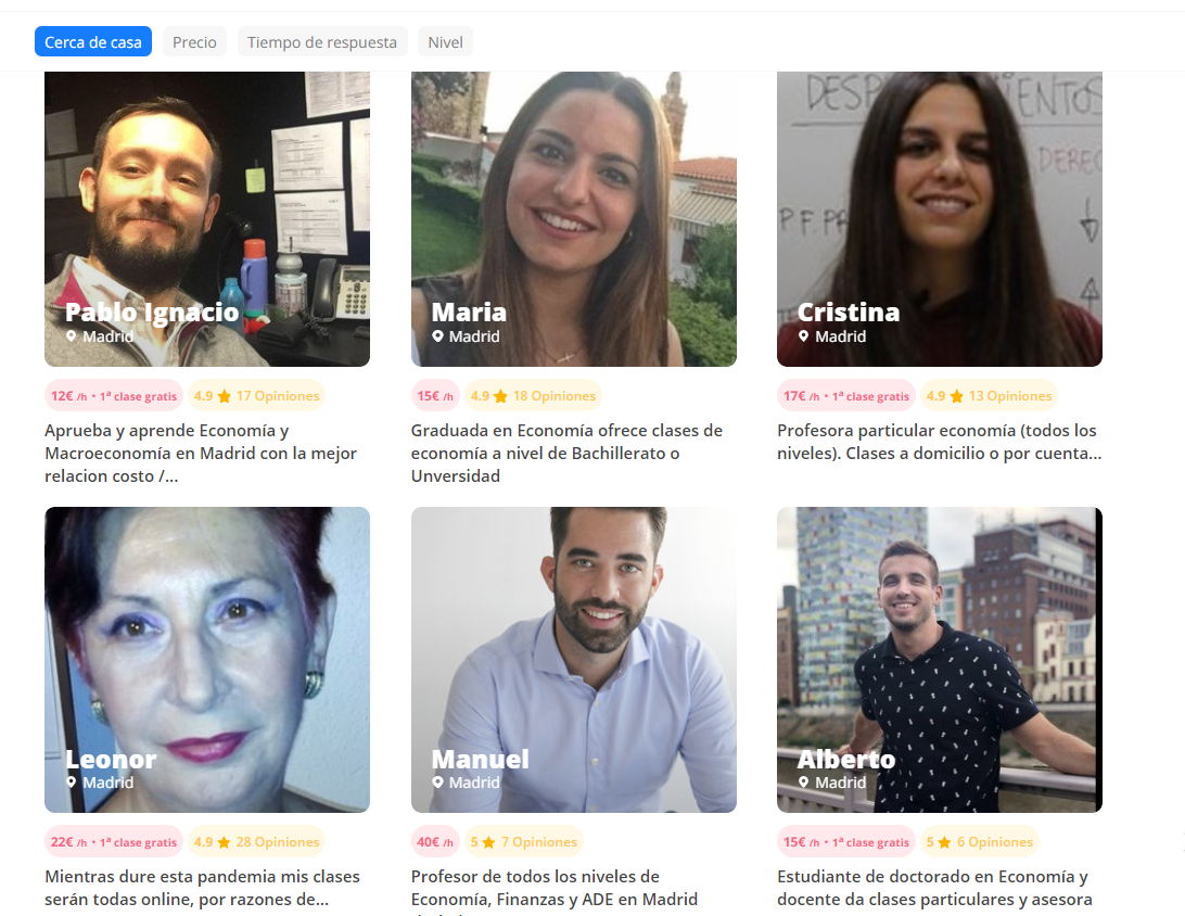 profesores particulares economia