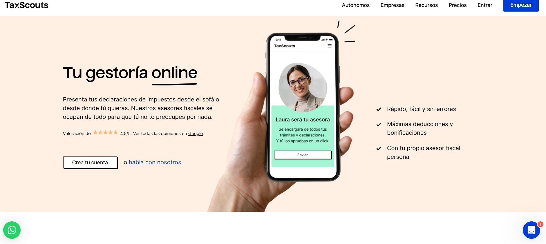 Página web de Taxscouts