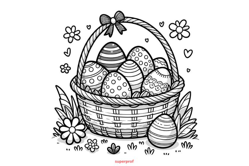 Dibujo de cesta de huevos