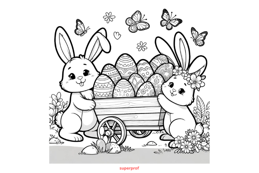 Dibujo de huevos de pascua