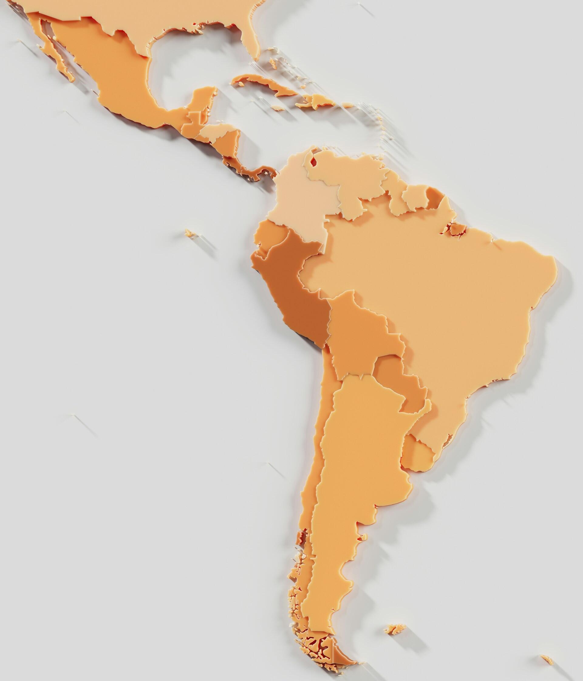 Mapa de América Latina.