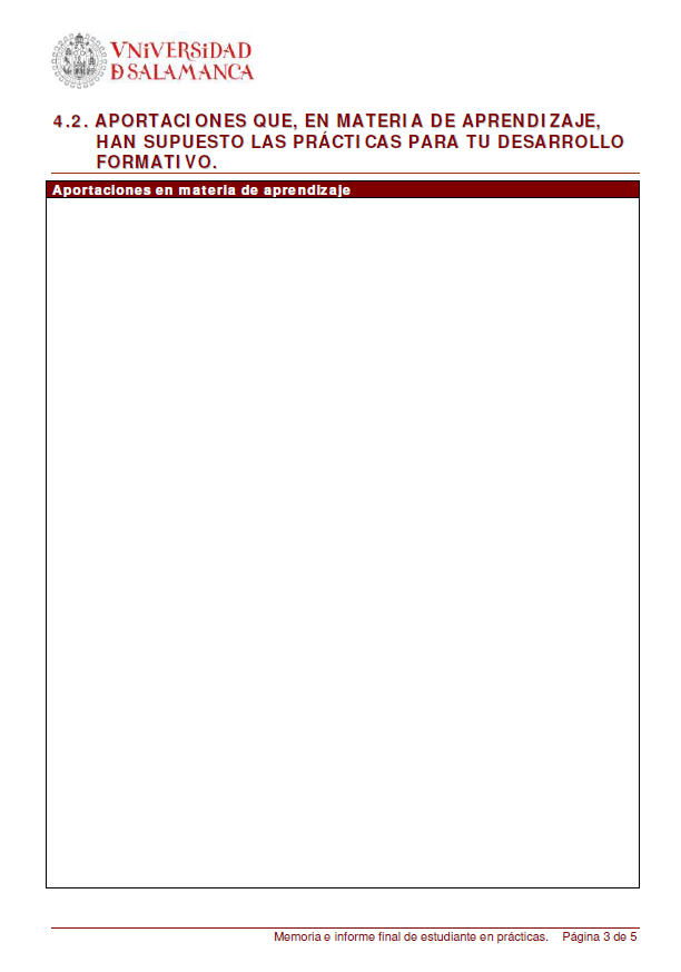 Ejemplo de informe de prácticas