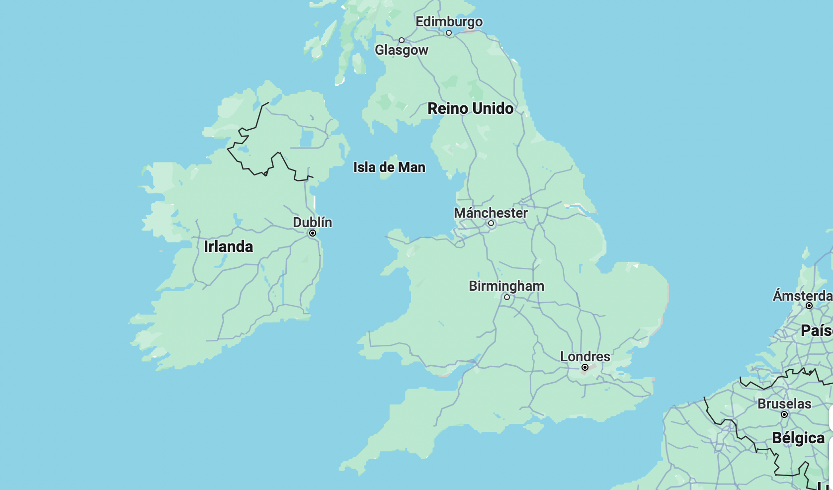 mapa de irlanda del norte y sur