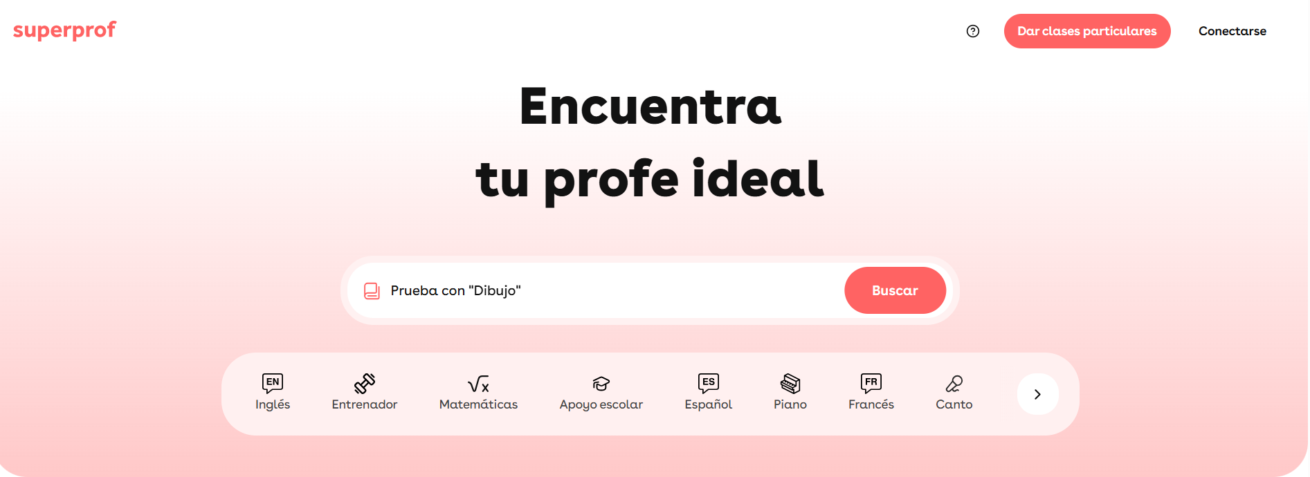 Página inicial de Superprof.es