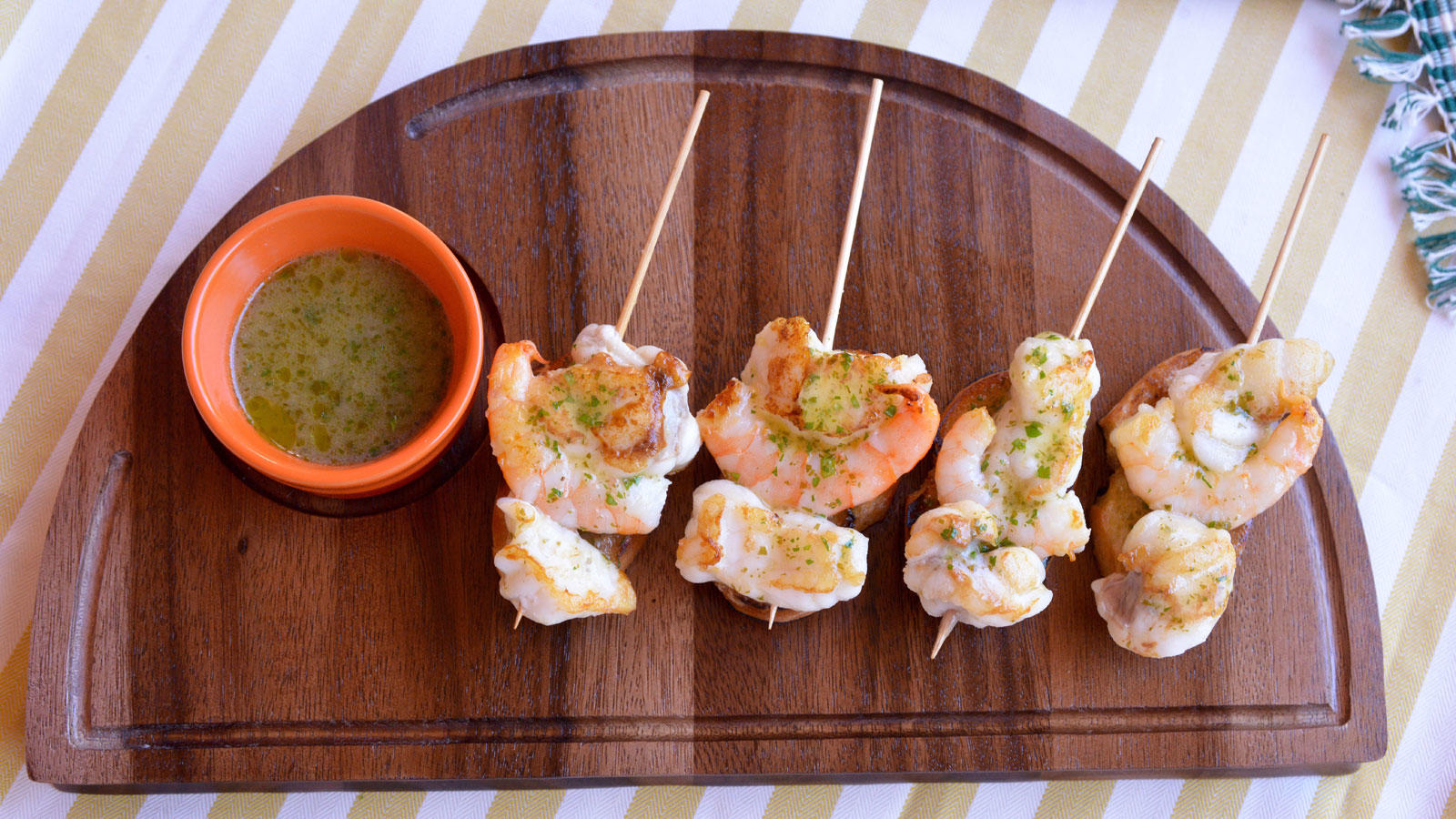 Brochetas de rape.