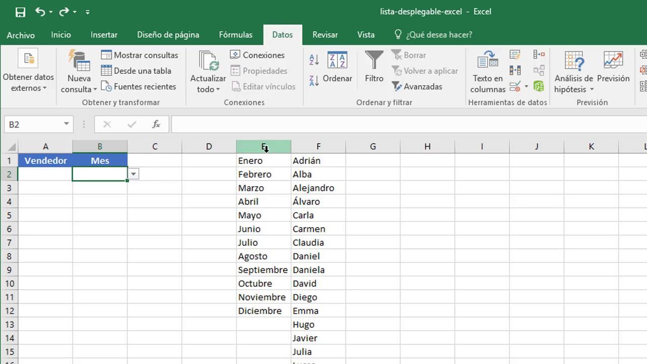 como hacer un desplegable en excel