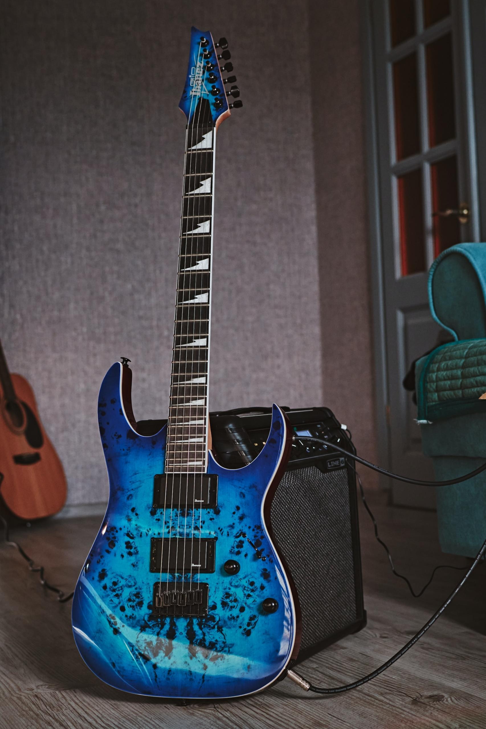 ibanez rg guitarra azul