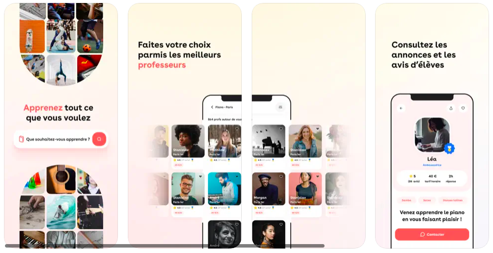 captura de pantalla app superprof