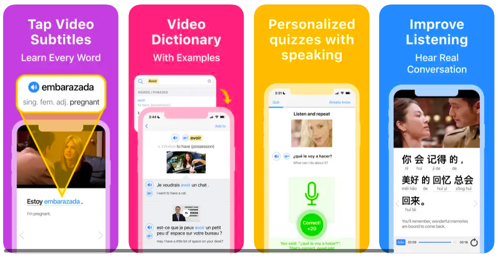 Captura de pantalla de FluentU