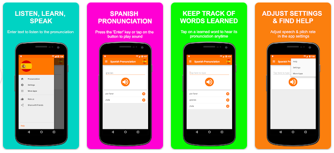 captura de pantalla Spanish Pronuntiation